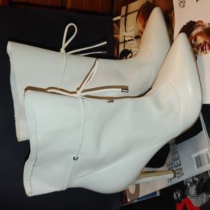Nine West heeled boots... Light cream